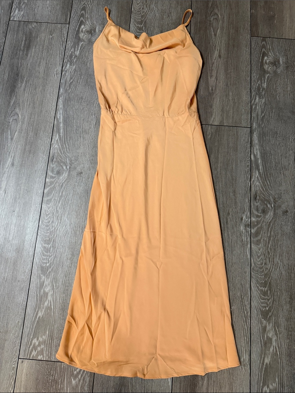 Peach Cowl Neck Slip Dress